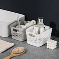 Handheld Rattan‑look Plastic Storage Basket